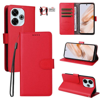 Litchi Texture RFID Blocking 3-Card Wallet Leather Phone Case, For Redmi Turbo 4 Pro 5G / Poco F7 5G, For Redmi A5 4G EU 173.3mm, For Redmi A5 4G Global 171.7mm, For Redmi Note 14S / 13 Pro 4G Global, For Redmi K80 Pro / Poco F7 Ultra                  ...