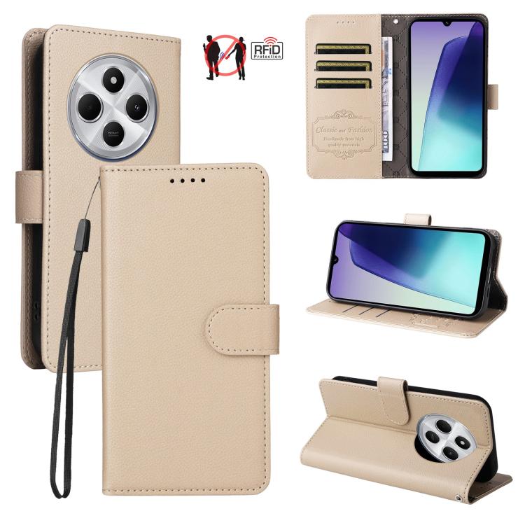 Litchi Texture RFID Blocking 3-Card Wallet Leather Phone Case, For Redmi Turbo 4 Pro 5G / Poco F7 5G, For Redmi A5 4G EU 173.3mm, For Redmi A5 4G Global 171.7mm, For Redmi Note 14S / 13 Pro 4G Global, For Redmi K80 Pro / Poco F7 Ultra                  ...