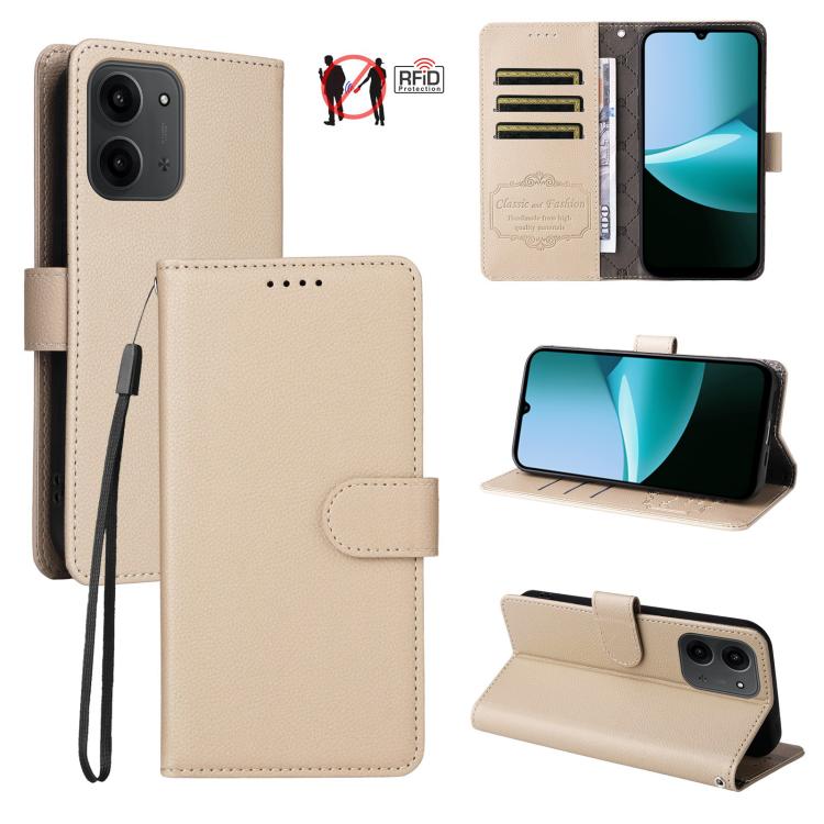 Litchi Texture RFID Blocking 3-Card Wallet Leather Phone Case, For Redmi Note 17 5G / 4G Global 169.7mm, For Redmi 17C 5G, For Redmi Note 17 Pro+ 5G Global 163.4mm, For Redmi 17 5G / 4G Global 170mm, For Redmi K90 Max 5G / K90 Ultra 5G, For Redmi 15a 5...