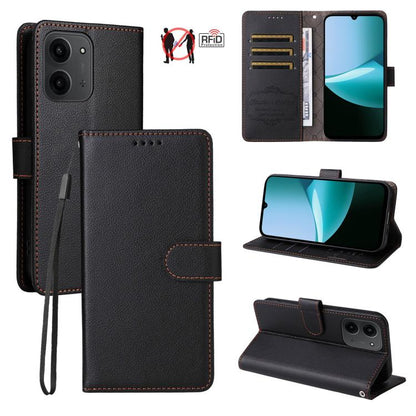 Litchi Texture RFID Blocking 3-Card Wallet Leather Phone Case, For Redmi Note 17 5G / 4G Global 169.7mm, For Redmi 17C 5G, For Redmi Note 17 Pro+ 5G Global 163.4mm, For Redmi 17 5G / 4G Global 170mm, For Redmi K90 Max 5G / K90 Ultra 5G, For Redmi 15a 5...