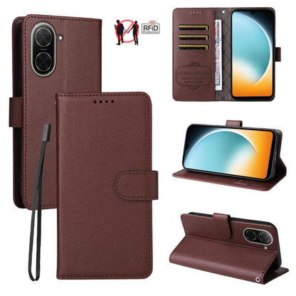 Litchi Texture RFID Blocking 3-Card Wallet Leather Phone Case, For Redmi Turbo 4 Pro 5G / Poco F7 5G, For Redmi A5 4G EU 173.3mm, For Redmi A5 4G Global 171.7mm, For Redmi Note 14S / 13 Pro 4G Global, For Redmi K80 Pro / Poco F7 Ultra                  ...