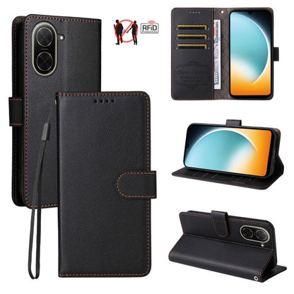Litchi Texture RFID Blocking 3-Card Wallet Leather Phone Case, For Redmi Turbo 4 Pro 5G / Poco F7 5G, For Redmi A5 4G EU 173.3mm, For Redmi A5 4G Global 171.7mm, For Redmi Note 14S / 13 Pro 4G Global, For Redmi K80 Pro / Poco F7 Ultra                  ...