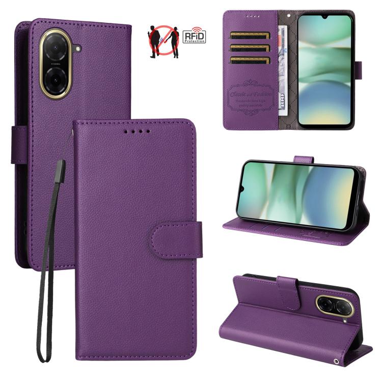Litchi Texture RFID Blocking 3-Card Wallet Leather Phone Case, For Redmi Turbo 4 Pro 5G / Poco F7 5G, For Redmi A5 4G EU 173.3mm, For Redmi A5 4G Global 171.7mm, For Redmi Note 14S / 13 Pro 4G Global, For Redmi K80 Pro / Poco F7 Ultra                  ...