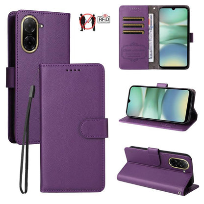 Litchi Texture RFID Blocking 3-Card Wallet Leather Phone Case, For Redmi Turbo 4 Pro 5G / Poco F7 5G, For Redmi A5 4G EU 173.3mm, For Redmi A5 4G Global 171.7mm, For Redmi Note 14S / 13 Pro 4G Global, For Redmi K80 Pro / Poco F7 Ultra                  ...