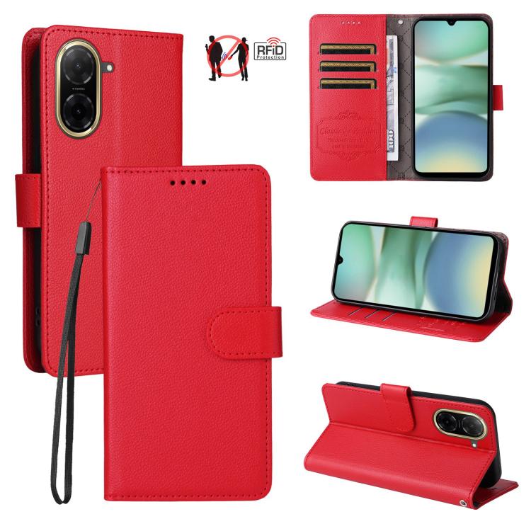 Litchi Texture RFID Blocking 3-Card Wallet Leather Phone Case, For Redmi Turbo 4 Pro 5G / Poco F7 5G, For Redmi A5 4G EU 173.3mm, For Redmi A5 4G Global 171.7mm, For Redmi Note 14S / 13 Pro 4G Global, For Redmi K80 Pro / Poco F7 Ultra                  ...