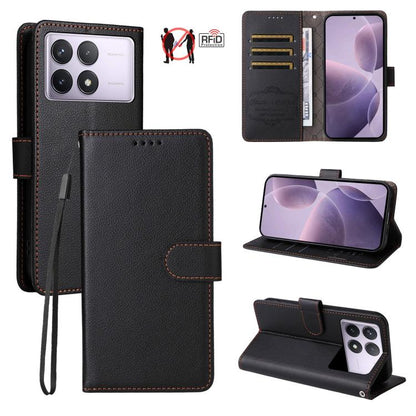 Litchi Texture RFID Blocking 3-Card Wallet Leather Phone Case, For Redmi Turbo 4 Pro 5G / Poco F7 5G, For Redmi A5 4G EU 173.3mm, For Redmi A5 4G Global 171.7mm, For Redmi Note 14S / 13 Pro 4G Global, For Redmi K80 Pro / Poco F7 Ultra                  ...