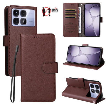 Litchi Texture RFID Blocking 3-Card Wallet Leather Phone Case, For Redmi Turbo 4 Pro 5G / Poco F7 5G, For Redmi A5 4G EU 173.3mm, For Redmi A5 4G Global 171.7mm, For Redmi Note 14S / 13 Pro 4G Global, For Redmi K80 Pro / Poco F7 Ultra                  ...