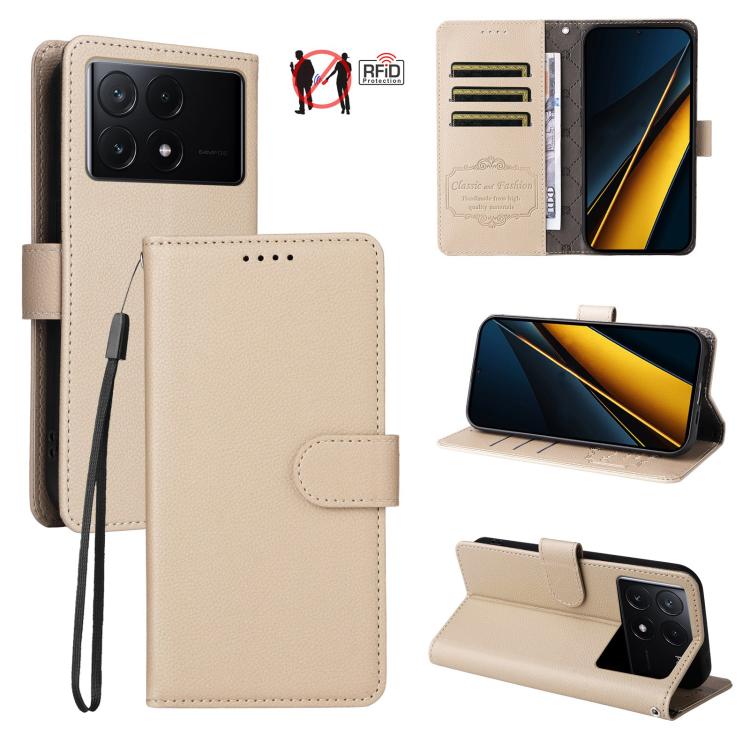 Litchi Texture RFID Blocking 3-Card Wallet Leather Phone Case, For Redmi K70E, For Redmi Note 13 Pro 5G / Poco X6 5G, For Redmi Note 13 5G, For Redmi Note 13 Pro+ 5G, For Redmi 12 4G / 5G / Note 12R, For Redmi Note 12 Turbo / Poco F5                   ...