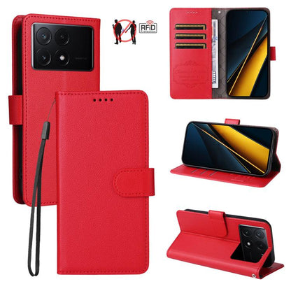 Litchi Texture RFID Blocking 3-Card Wallet Leather Phone Case, For Redmi K70E, For Redmi Note 13 Pro 5G / Poco X6 5G, For Redmi Note 13 5G, For Redmi Note 13 Pro+ 5G, For Redmi 12 4G / 5G / Note 12R, For Redmi Note 12 Turbo / Poco F5                   ...