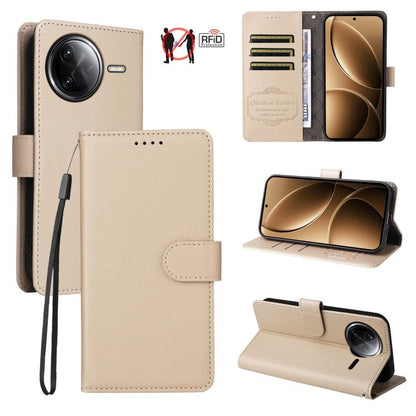 Litchi Texture RFID Blocking 3-Card Wallet Leather Phone Case, For Redmi Turbo 4 Pro 5G / Poco F7 5G, For Redmi A5 4G EU 173.3mm, For Redmi A5 4G Global 171.7mm, For Redmi Note 14S / 13 Pro 4G Global, For Redmi K80 Pro / Poco F7 Ultra                  ...