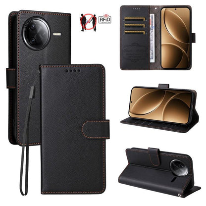 Litchi Texture RFID Blocking 3-Card Wallet Leather Phone Case, For Redmi Turbo 4 Pro 5G / Poco F7 5G, For Redmi A5 4G EU 173.3mm, For Redmi A5 4G Global 171.7mm, For Redmi Note 14S / 13 Pro 4G Global, For Redmi K80 Pro / Poco F7 Ultra                  ...