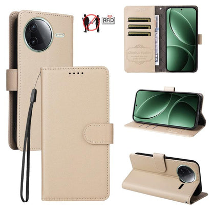Litchi Texture RFID Blocking 3-Card Wallet Leather Phone Case, For Redmi Turbo 4 Pro 5G / Poco F7 5G, For Redmi A5 4G EU 173.3mm, For Redmi A5 4G Global 171.7mm, For Redmi Note 14S / 13 Pro 4G Global, For Redmi K80 Pro / Poco F7 Ultra                  ...