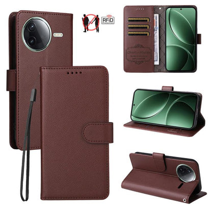 Litchi Texture RFID Blocking 3-Card Wallet Leather Phone Case, For Redmi Turbo 4 Pro 5G / Poco F7 5G, For Redmi A5 4G EU 173.3mm, For Redmi A5 4G Global 171.7mm, For Redmi Note 14S / 13 Pro 4G Global, For Redmi K80 Pro / Poco F7 Ultra                  ...