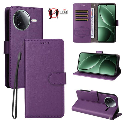 Litchi Texture RFID Blocking 3-Card Wallet Leather Phone Case, For Redmi Turbo 4 Pro 5G / Poco F7 5G, For Redmi A5 4G EU 173.3mm, For Redmi A5 4G Global 171.7mm, For Redmi Note 14S / 13 Pro 4G Global, For Redmi K80 Pro / Poco F7 Ultra                  ...