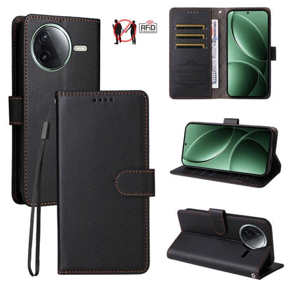 Litchi Texture RFID Blocking 3-Card Wallet Leather Phone Case, For Redmi Turbo 4 Pro 5G / Poco F7 5G, For Redmi A5 4G EU 173.3mm, For Redmi A5 4G Global 171.7mm, For Redmi Note 14S / 13 Pro 4G Global, For Redmi K80 Pro / Poco F7 Ultra                  ...