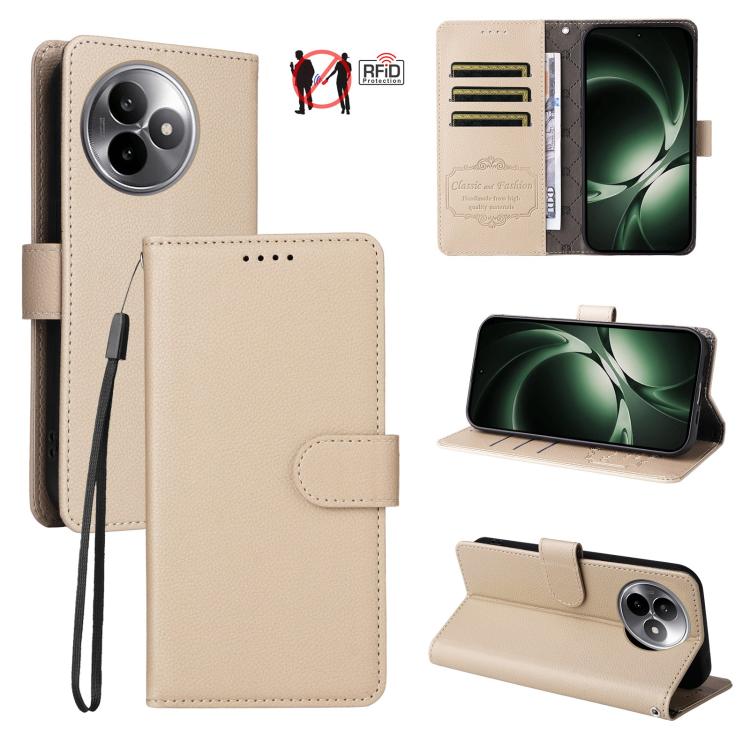 Litchi Texture RFID Blocking 3-Card Wallet Leather Phone Case, For Redmi Note 17 5G / 4G Global 169.7mm, For Redmi 17C 5G, For Redmi Note 17 Pro+ 5G Global 163.4mm, For Redmi 17 5G / 4G Global 170mm, For Redmi K90 Max 5G / K90 Ultra 5G, For Redmi 15a 5...