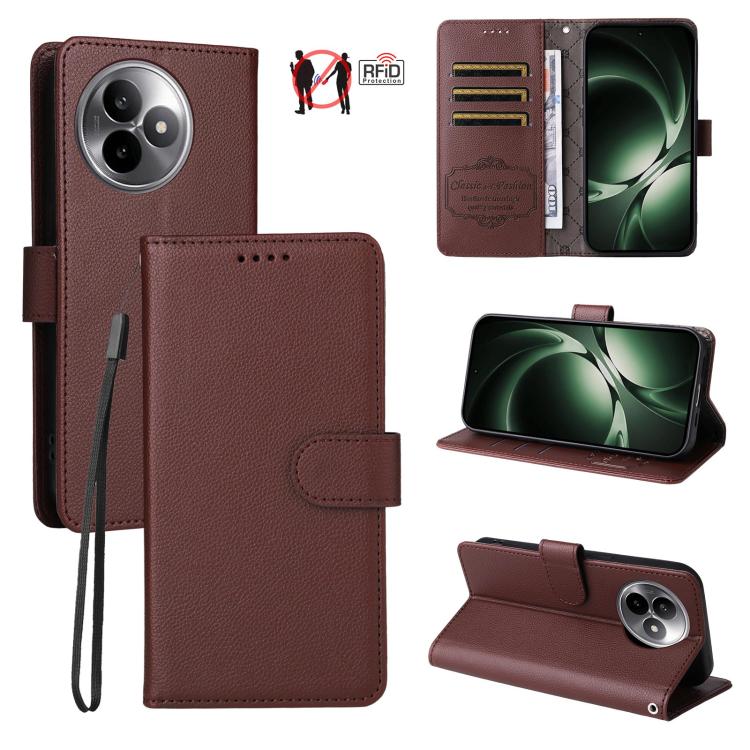 Litchi Texture RFID Blocking 3-Card Wallet Leather Phone Case, For Redmi Note 17 5G / 4G Global 169.7mm, For Redmi 17C 5G, For Redmi Note 17 Pro+ 5G Global 163.4mm, For Redmi 17 5G / 4G Global 170mm, For Redmi K90 Max 5G / K90 Ultra 5G, For Redmi 15a 5...