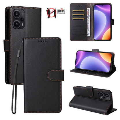 Litchi Texture RFID Blocking 3-Card Wallet Leather Phone Case, For Redmi K70E, For Redmi Note 13 Pro 5G / Poco X6 5G, For Redmi Note 13 5G, For Redmi Note 13 Pro+ 5G, For Redmi 12 4G / 5G / Note 12R, For Redmi Note 12 Turbo / Poco F5                   ...
