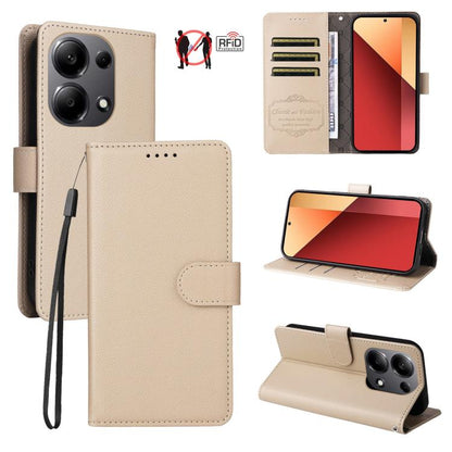 Litchi Texture RFID Blocking 3-Card Wallet Leather Phone Case, For Redmi Turbo 4 Pro 5G / Poco F7 5G, For Redmi A5 4G EU 173.3mm, For Redmi A5 4G Global 171.7mm, For Redmi Note 14S / 13 Pro 4G Global, For Redmi K80 Pro / Poco F7 Ultra                  ...