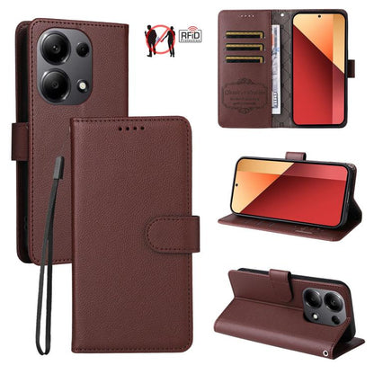 Litchi Texture RFID Blocking 3-Card Wallet Leather Phone Case, For Redmi Turbo 4 Pro 5G / Poco F7 5G, For Redmi A5 4G EU 173.3mm, For Redmi A5 4G Global 171.7mm, For Redmi Note 14S / 13 Pro 4G Global, For Redmi K80 Pro / Poco F7 Ultra                  ...