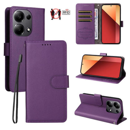 Litchi Texture RFID Blocking 3-Card Wallet Leather Phone Case, For Redmi Turbo 4 Pro 5G / Poco F7 5G, For Redmi A5 4G EU 173.3mm, For Redmi A5 4G Global 171.7mm, For Redmi Note 14S / 13 Pro 4G Global, For Redmi K80 Pro / Poco F7 Ultra                  ...