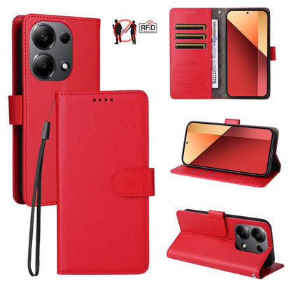 Litchi Texture RFID Blocking 3-Card Wallet Leather Phone Case, For Redmi Turbo 4 Pro 5G / Poco F7 5G, For Redmi A5 4G EU 173.3mm, For Redmi A5 4G Global 171.7mm, For Redmi Note 14S / 13 Pro 4G Global, For Redmi K80 Pro / Poco F7 Ultra                  ...