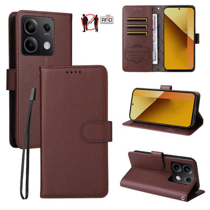 Litchi Texture RFID Blocking 3-Card Wallet Leather Phone Case, For Redmi K70E, For Redmi Note 13 Pro 5G / Poco X6 5G, For Redmi Note 13 5G, For Redmi Note 13 Pro+ 5G, For Redmi 12 4G / 5G / Note 12R, For Redmi Note 12 Turbo / Poco F5                   ...