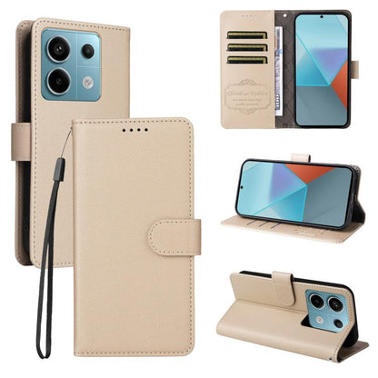 Litchi Texture RFID Blocking 3-Card Wallet Leather Phone Case, For Redmi K70E, For Redmi Note 13 Pro 5G / Poco X6 5G, For Redmi Note 13 5G, For Redmi Note 13 Pro+ 5G, For Redmi 12 4G / 5G / Note 12R, For Redmi Note 12 Turbo / Poco F5                   ...