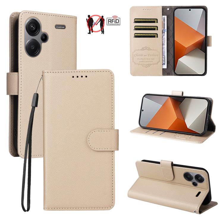 Litchi Texture RFID Blocking 3-Card Wallet Leather Phone Case, For Redmi K70E, For Redmi Note 13 Pro 5G / Poco X6 5G, For Redmi Note 13 5G, For Redmi Note 13 Pro+ 5G, For Redmi 12 4G / 5G / Note 12R, For Redmi Note 12 Turbo / Poco F5                   ...