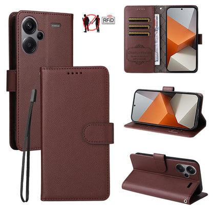 Litchi Texture RFID Blocking 3-Card Wallet Leather Phone Case, For Redmi K70E, For Redmi Note 13 Pro 5G / Poco X6 5G, For Redmi Note 13 5G, For Redmi Note 13 Pro+ 5G, For Redmi 12 4G / 5G / Note 12R, For Redmi Note 12 Turbo / Poco F5                   ...