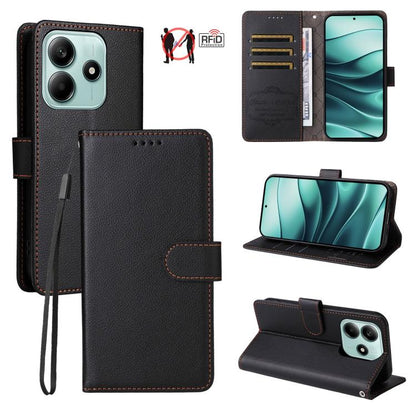 Litchi Texture RFID Blocking 3-Card Wallet Leather Phone Case, For Redmi Turbo 4 Pro 5G / Poco F7 5G, For Redmi A5 4G EU 173.3mm, For Redmi A5 4G Global 171.7mm, For Redmi Note 14S / 13 Pro 4G Global, For Redmi K80 Pro / Poco F7 Ultra                  ...
