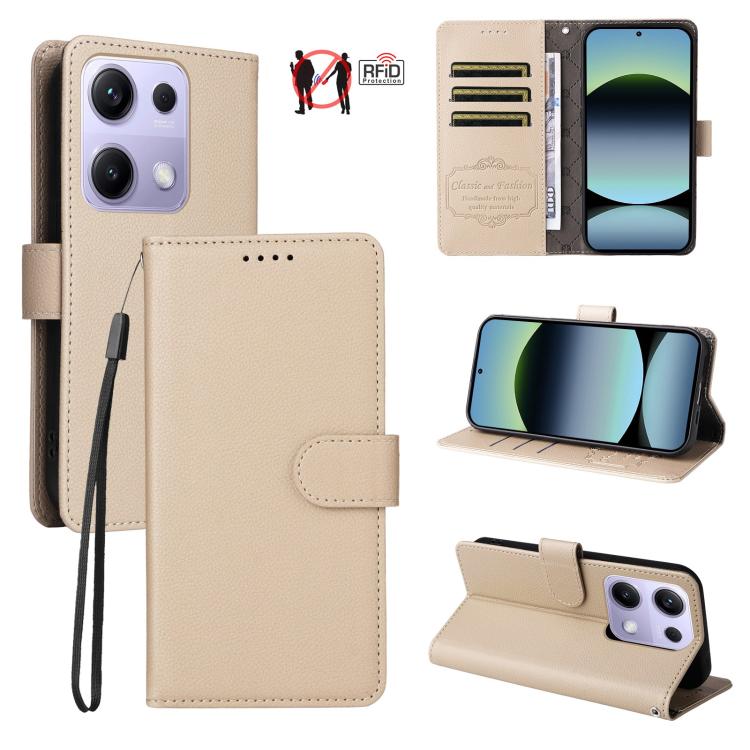 Litchi Texture RFID Blocking 3-Card Wallet Leather Phone Case, For Redmi Turbo 4 Pro 5G / Poco F7 5G, For Redmi A5 4G EU 173.3mm, For Redmi A5 4G Global 171.7mm, For Redmi Note 14S / 13 Pro 4G Global, For Redmi K80 Pro / Poco F7 Ultra                  ...