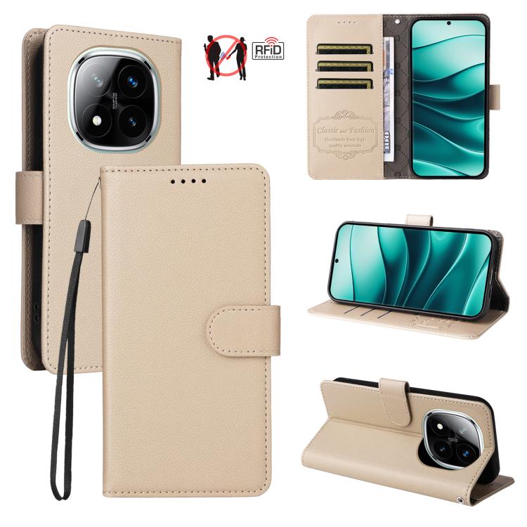 Litchi Texture RFID Blocking 3-Card Wallet Leather Phone Case, For Redmi Turbo 4 Pro 5G / Poco F7 5G, For Redmi A5 4G EU 173.3mm, For Redmi A5 4G Global 171.7mm, For Redmi Note 14S / 13 Pro 4G Global, For Redmi K80 Pro / Poco F7 Ultra                  ...