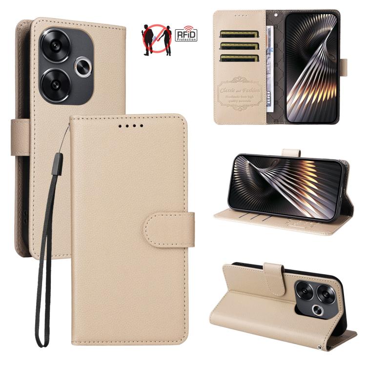 Litchi Texture RFID Blocking 3-Card Wallet Leather Phone Case, For Redmi Turbo 4 Pro 5G / Poco F7 5G, For Redmi A5 4G EU 173.3mm, For Redmi A5 4G Global 171.7mm, For Redmi Note 14S / 13 Pro 4G Global, For Redmi K80 Pro / Poco F7 Ultra                  ...