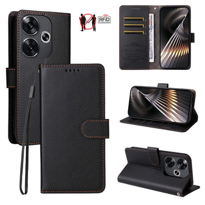 Litchi Texture RFID Blocking 3-Card Wallet Leather Phone Case, For Redmi Turbo 4 Pro 5G / Poco F7 5G, For Redmi A5 4G EU 173.3mm, For Redmi A5 4G Global 171.7mm, For Redmi Note 14S / 13 Pro 4G Global, For Redmi K80 Pro / Poco F7 Ultra                  ...