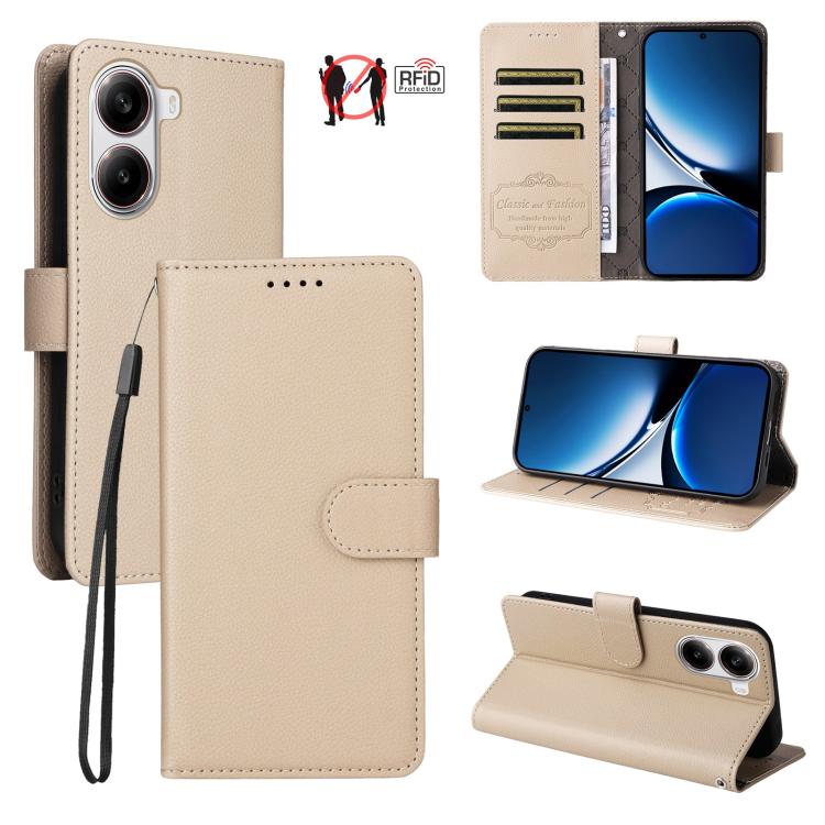 Litchi Texture RFID Blocking 3-Card Wallet Leather Phone Case, For Redmi Turbo 4 Pro 5G / Poco F7 5G, For Redmi A5 4G EU 173.3mm, For Redmi A5 4G Global 171.7mm, For Redmi Note 14S / 13 Pro 4G Global, For Redmi K80 Pro / Poco F7 Ultra                  ...