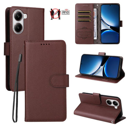 Litchi Texture RFID Blocking 3-Card Wallet Leather Phone Case, For Redmi Turbo 4 Pro 5G / Poco F7 5G, For Redmi A5 4G EU 173.3mm, For Redmi A5 4G Global 171.7mm, For Redmi Note 14S / 13 Pro 4G Global, For Redmi K80 Pro / Poco F7 Ultra                  ...