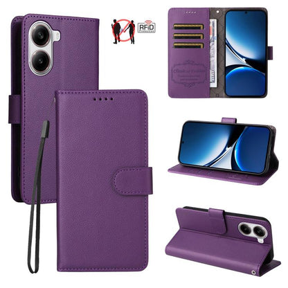 Litchi Texture RFID Blocking 3-Card Wallet Leather Phone Case, For Redmi Turbo 4 Pro 5G / Poco F7 5G, For Redmi A5 4G EU 173.3mm, For Redmi A5 4G Global 171.7mm, For Redmi Note 14S / 13 Pro 4G Global, For Redmi K80 Pro / Poco F7 Ultra                  ...