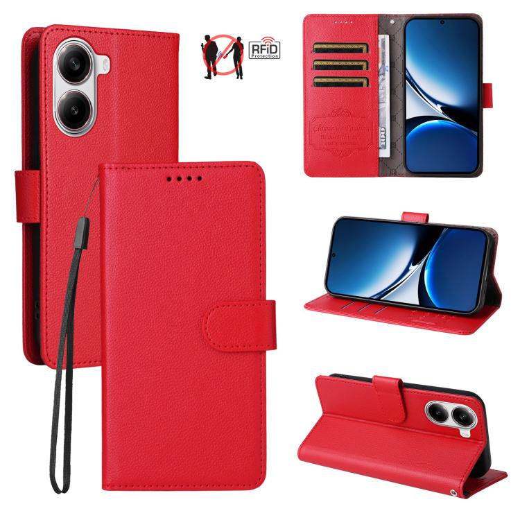 Litchi Texture RFID Blocking 3-Card Wallet Leather Phone Case, For Redmi Turbo 4 Pro 5G / Poco F7 5G, For Redmi A5 4G EU 173.3mm, For Redmi A5 4G Global 171.7mm, For Redmi Note 14S / 13 Pro 4G Global, For Redmi K80 Pro / Poco F7 Ultra                  ...