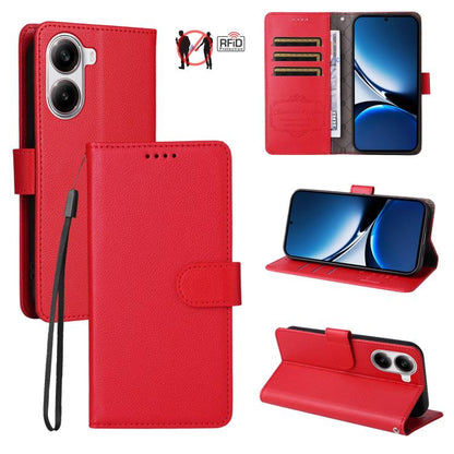 Litchi Texture RFID Blocking 3-Card Wallet Leather Phone Case, For Redmi Turbo 4 Pro 5G / Poco F7 5G, For Redmi A5 4G EU 173.3mm, For Redmi A5 4G Global 171.7mm, For Redmi Note 14S / 13 Pro 4G Global, For Redmi K80 Pro / Poco F7 Ultra                  ...