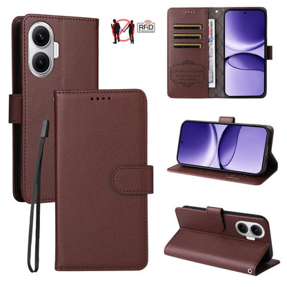 Litchi Texture RFID Blocking 3-Card Wallet Leather Phone Case, For Redmi Turbo 4 Pro 5G / Poco F7 5G, For Redmi A5 4G EU 173.3mm, For Redmi A5 4G Global 171.7mm, For Redmi Note 14S / 13 Pro 4G Global, For Redmi K80 Pro / Poco F7 Ultra                  ...