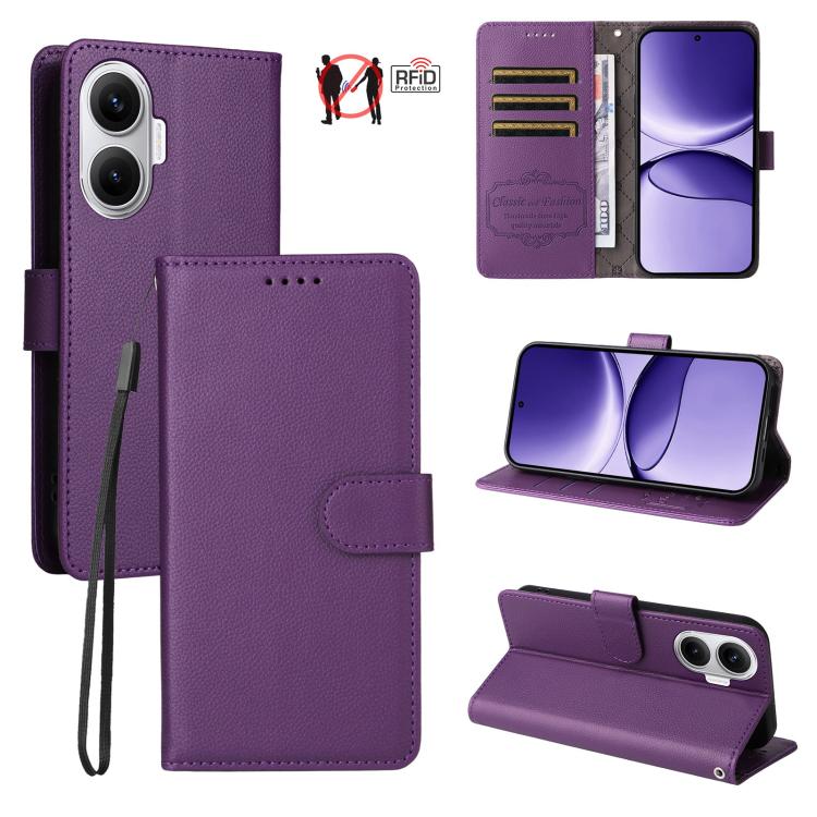 Litchi Texture RFID Blocking 3-Card Wallet Leather Phone Case, For Redmi Turbo 4 Pro 5G / Poco F7 5G, For Redmi A5 4G EU 173.3mm, For Redmi A5 4G Global 171.7mm, For Redmi Note 14S / 13 Pro 4G Global, For Redmi K80 Pro / Poco F7 Ultra                  ...