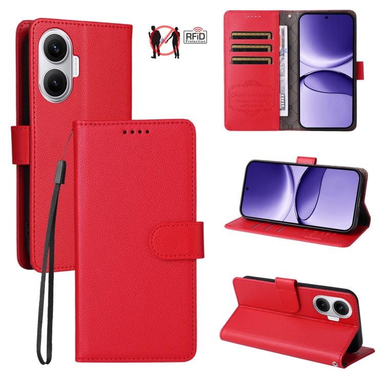 Litchi Texture RFID Blocking 3-Card Wallet Leather Phone Case, For Redmi Turbo 4 Pro 5G / Poco F7 5G, For Redmi A5 4G EU 173.3mm, For Redmi A5 4G Global 171.7mm, For Redmi Note 14S / 13 Pro 4G Global, For Redmi K80 Pro / Poco F7 Ultra                  ...