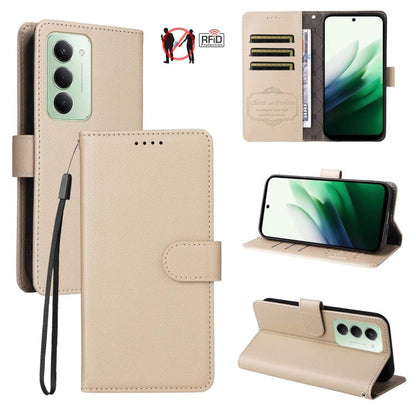 Litchi Texture RFID Blocking 3-Card Wallet Leather Phone Case, For Redmi Note 17 5G / 4G Global 169.7mm, For Redmi 17C 5G, For Redmi Note 17 Pro+ 5G Global 163.4mm, For Redmi 17 5G / 4G Global 170mm, For Redmi K90 Max 5G / K90 Ultra 5G, For Redmi 15a 5...
