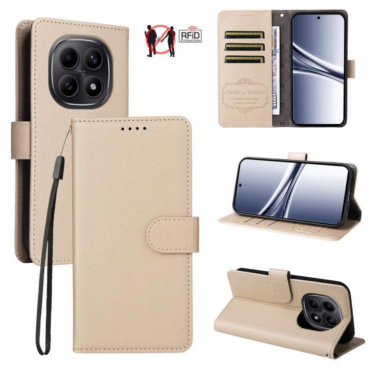 Litchi Texture RFID Blocking 3-Card Wallet Leather Phone Case, For Redmi Note 17 5G / 4G Global 169.7mm, For Redmi 17C 5G, For Redmi Note 17 Pro+ 5G Global 163.4mm, For Redmi 17 5G / 4G Global 170mm, For Redmi K90 Max 5G / K90 Ultra 5G, For Redmi 15a 5...
