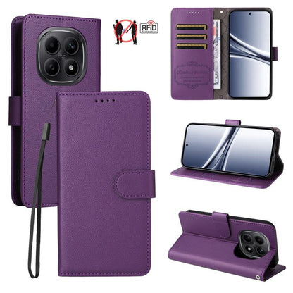 Litchi Texture RFID Blocking 3-Card Wallet Leather Phone Case, For Redmi Note 17 5G / 4G Global 169.7mm, For Redmi 17C 5G, For Redmi Note 17 Pro+ 5G Global 163.4mm, For Redmi 17 5G / 4G Global 170mm, For Redmi K90 Max 5G / K90 Ultra 5G, For Redmi 15a 5...