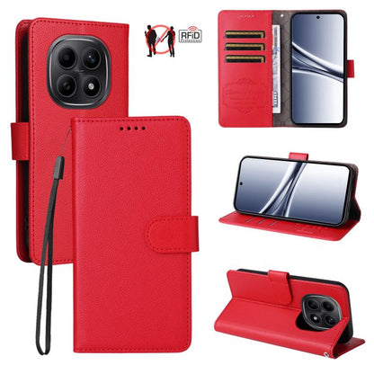 Litchi Texture RFID Blocking 3-Card Wallet Leather Phone Case, For Redmi Note 17 5G / 4G Global 169.7mm, For Redmi 17C 5G, For Redmi Note 17 Pro+ 5G Global 163.4mm, For Redmi 17 5G / 4G Global 170mm, For Redmi K90 Max 5G / K90 Ultra 5G, For Redmi 15a 5...