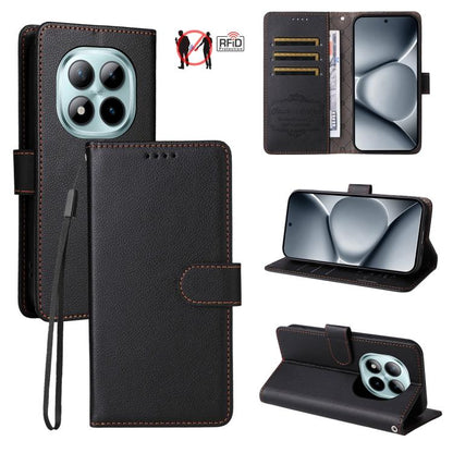 Litchi Texture RFID Blocking 3-Card Wallet Leather Phone Case, For Redmi Note 17 5G / 4G Global 169.7mm, For Redmi 17C 5G, For Redmi Note 17 Pro+ 5G Global 163.4mm, For Redmi 17 5G / 4G Global 170mm, For Redmi K90 Max 5G / K90 Ultra 5G, For Redmi 15a 5...