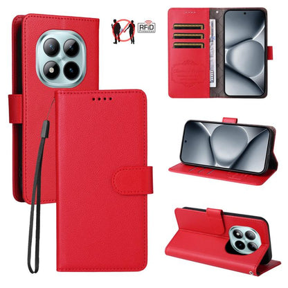 Litchi Texture RFID Blocking 3-Card Wallet Leather Phone Case, For Redmi Note 17 5G / 4G Global 169.7mm, For Redmi 17C 5G, For Redmi Note 17 Pro+ 5G Global 163.4mm, For Redmi 17 5G / 4G Global 170mm, For Redmi K90 Max 5G / K90 Ultra 5G, For Redmi 15a 5...