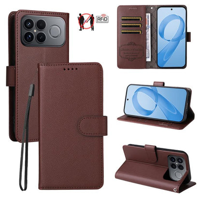 Litchi Texture RFID Blocking 3-Card Wallet Leather Phone Case, For Redmi Note 17 5G / 4G Global 169.7mm, For Redmi 17C 5G, For Redmi Note 17 Pro+ 5G Global 163.4mm, For Redmi 17 5G / 4G Global 170mm, For Redmi K90 Max 5G / K90 Ultra 5G, For Redmi 15a 5...
